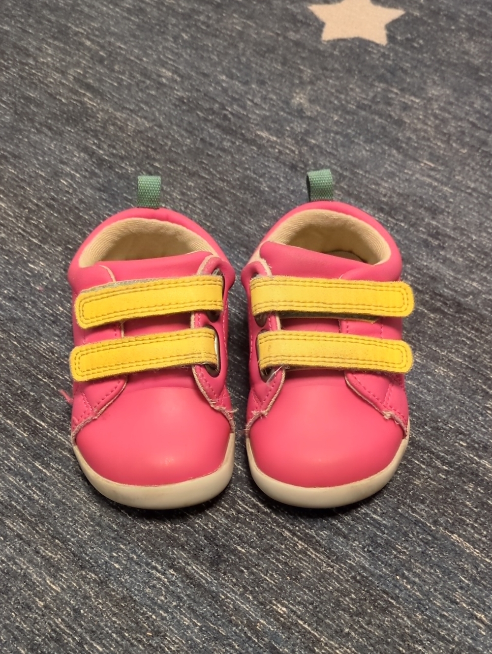Toddler Pink and Yellow Hook-and-Loop Walker Shoes